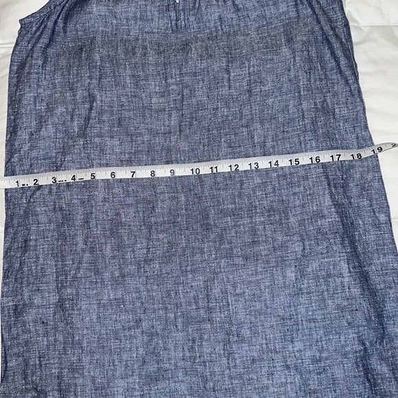 St Tropez Blue Linen A Line Dress with Denim Look in XS. Great Vacay Dress!! - Picture 10 of 12